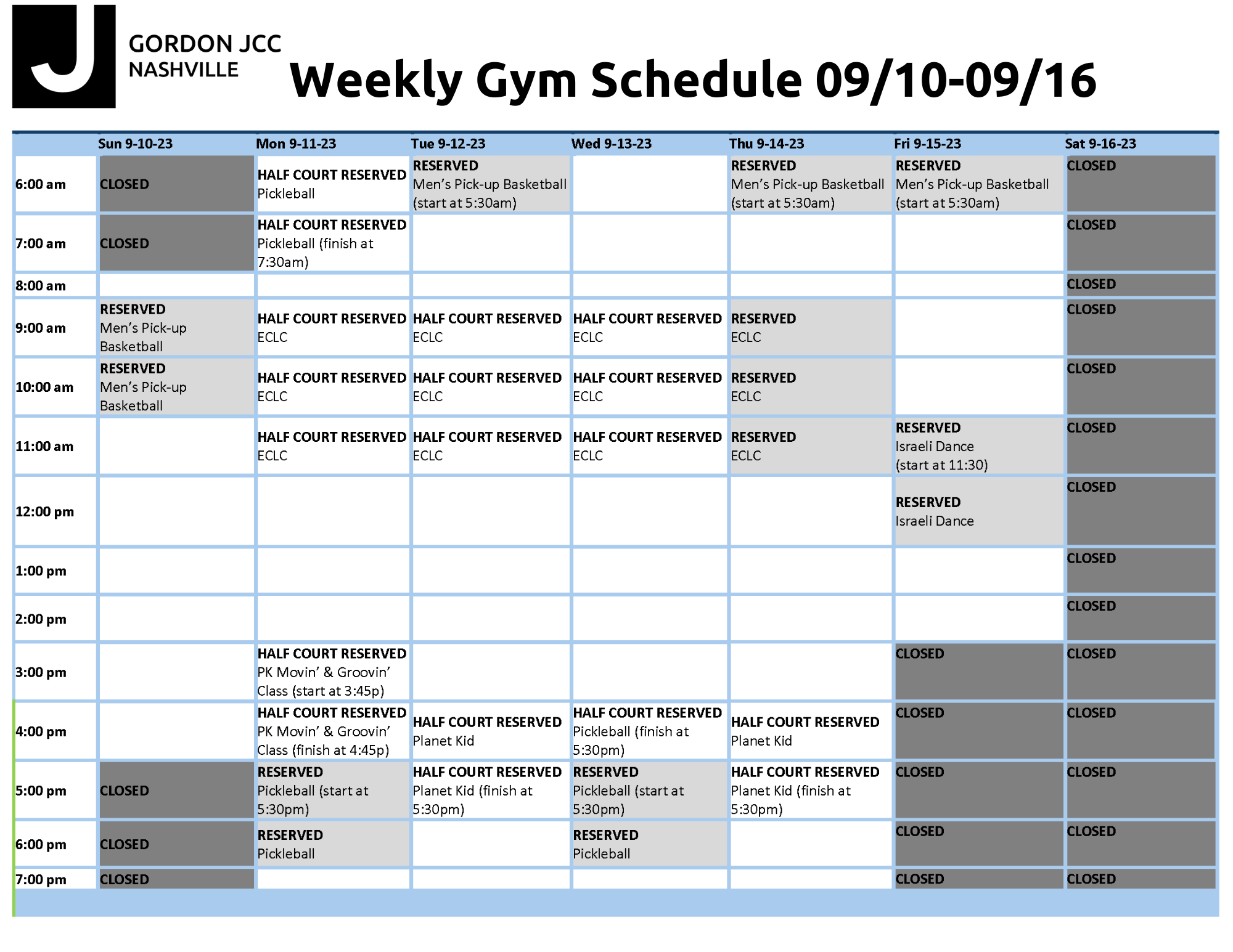 Gordon JCC Nashville - Adult Sports